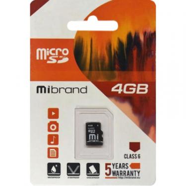 Карта памяти Mibrand 4GB microSDHC class 6 Без адаптера Фото