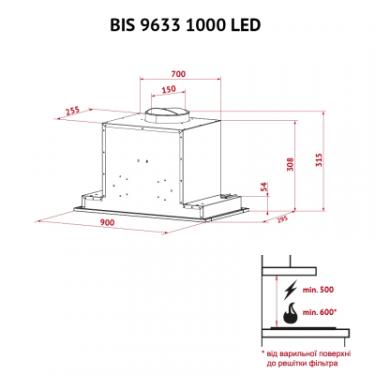 Вытяжка кухонная Perfelli BIS 9633 I 1000 LED Фото 10