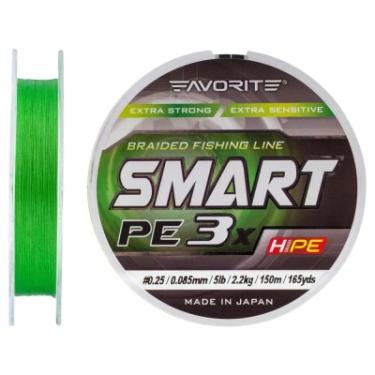 Шнур Favorite Smart PE 3x 150м 0.25/0.085mm 5lb/2.2kg Light Gree Фото 1