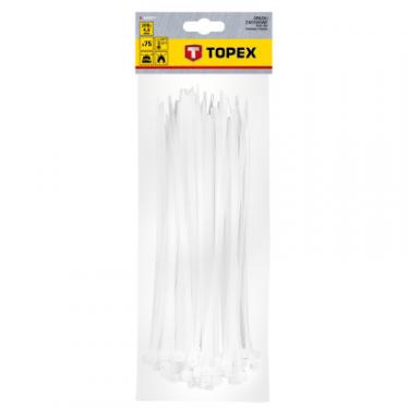 Стяжка Topex біла, 4.8х200 мм, пластик, 75 шт. Фото