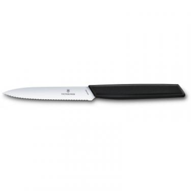 Кухонный нож Victorinox Swiss Modern Paring Serrate 10см Black Фото