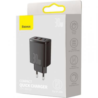 Зарядное устройство Baseus Compact Quick Charger 2U+C Фото 4