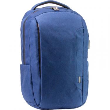 Рюкзак школьный Optima 17.5" USB Techno чоловічий 0.7 кг 16-25 л Синій з Фото