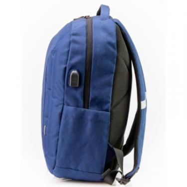 Рюкзак школьный Optima 17.5" USB Techno чоловічий 0.7 кг 16-25 л Синій з Фото 3