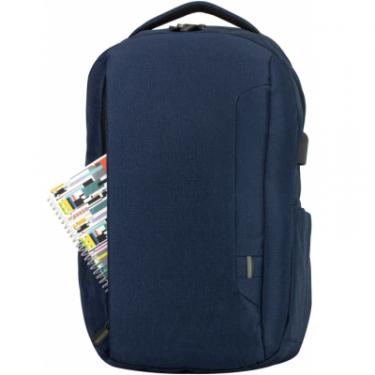 Рюкзак школьный Optima 17.5" USB Techno чоловічий 0.7 кг 16-25 л Синій з Фото 5