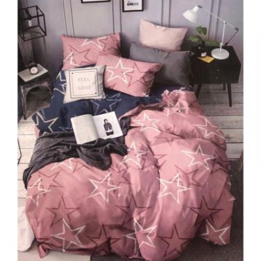 Постельное белье ШЕМ Royal Satin рожеві зірочки двоспальний 180 х 220 Фото