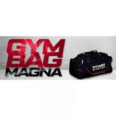 Сумка дорожная Power System PS-7010 Gym Bag Magna Чорно-Червона Фото 2