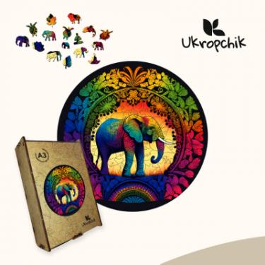Пазл Ukropchik дерев'яний Слон Мандала size - L в коробці з набор Фото 4