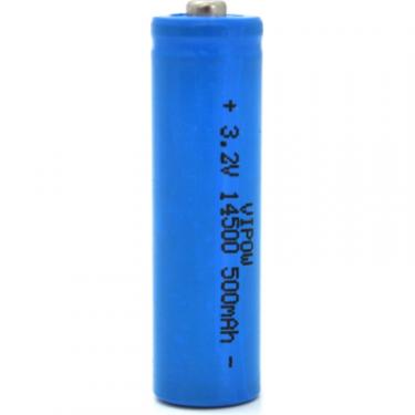 Аккумулятор Vipow 14500 LiFePO4 (size AA), 500mAh, 3.2V, TipTop, blu Фото