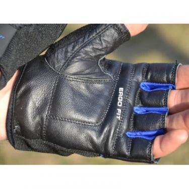 Перчатки для фитнеса PowerPlay 9058 Thunder чорно-сині M Фото 8