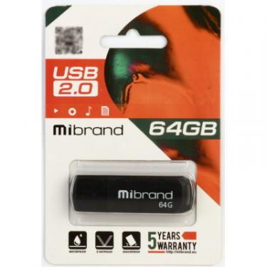 USB флеш накопитель Mibrand 64GB Mink Black USB 2.0 Фото 1