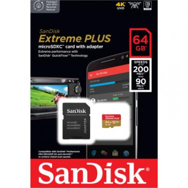 Карта памяти SanDisk 64GB microSD class 10 V30 Extreme PLUS Фото 4