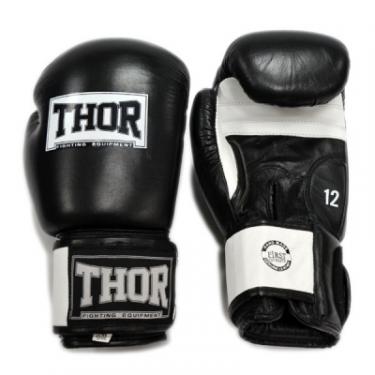 Боксерские перчатки Thor Sparring Шкіра 14oz Чорно-білі Фото 3