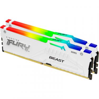 Модуль памяти для компьютера Kingston Fury (ex.HyperX) DDR 64GB (2x32GB) 6000 MHz FURY Beast White RGB Фото 1