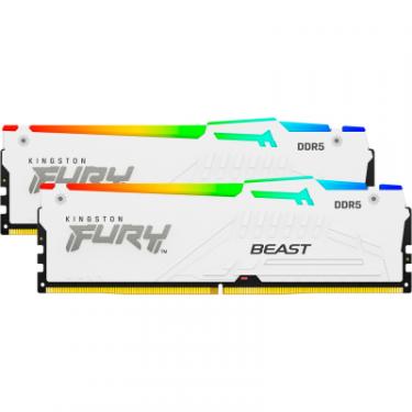 Модуль памяти для компьютера Kingston Fury (ex.HyperX) DDR 64GB (2x32GB) 6000 MHz FURY Beast White RGB Фото 2