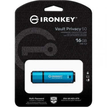 USB флеш накопитель Kingston 16GB IronKey Vault Privacy 50 Blue USB 3.2 Фото 4