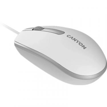 Мышка Canyon M-10 USB White Grey Фото 2