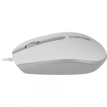 Мышка Canyon M-10 USB White Grey Фото 3