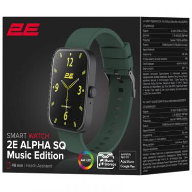Смарт-часы 2E Alpha SQ Music Edition 46mm Black-Green Фото 8