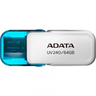 USB флеш накопитель ADATA 64GB AUV 240 White USB 2.0 Фото 1
