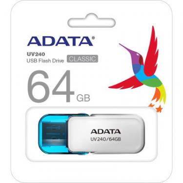 USB флеш накопитель ADATA 64GB AUV 240 White USB 2.0 Фото 2