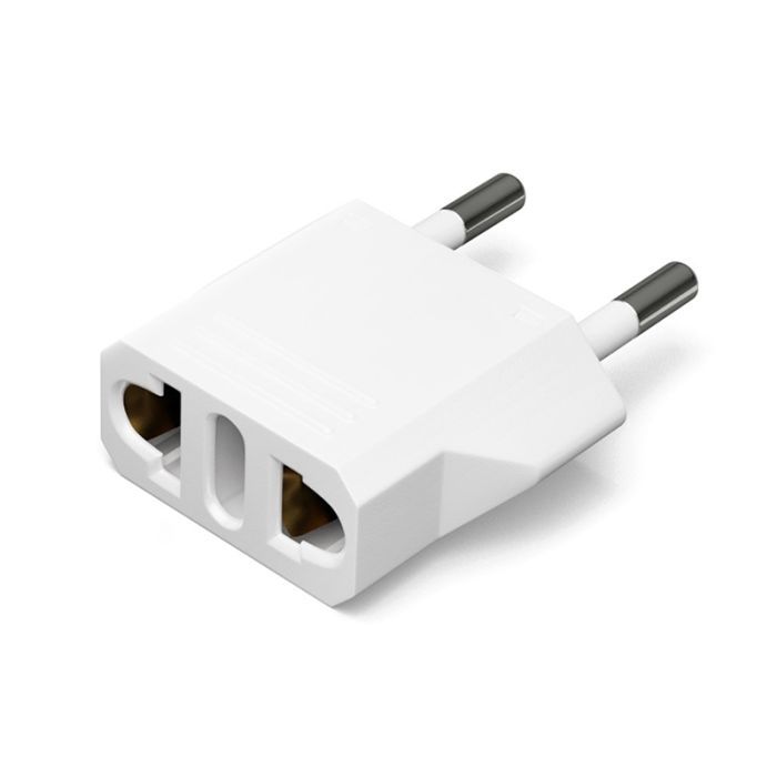 Переходник PowerPlant 220В EU/US белый Фото