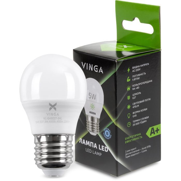 Лампочка Vinga VL-G45E27-54L Фото