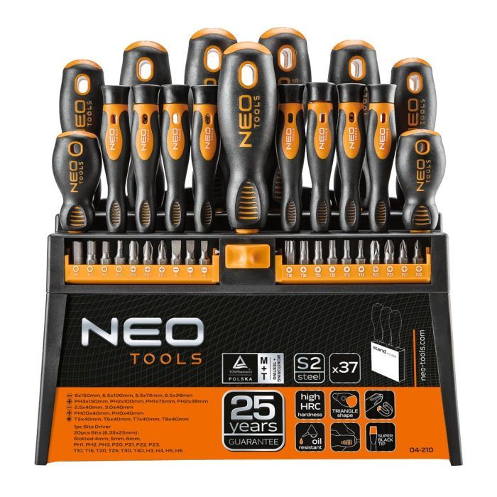 Набор инструментов Neo Tools отверток и насадок 37 шт. Фото