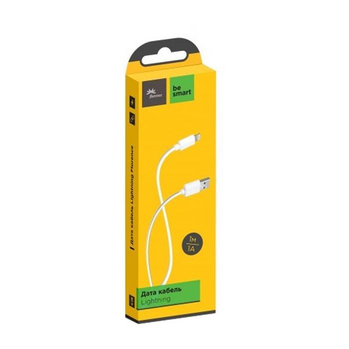 Дата кабель Florence USB 2.0 AM to Lightning 1.0m White Фото