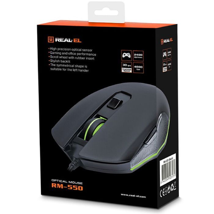 Мышка REAL-EL RM-550 Black Фото 8