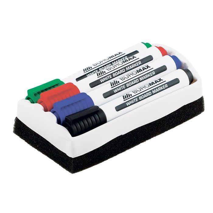 Набор маркеров Buromax JOBMAX Board, SET*4шт+губка Фото