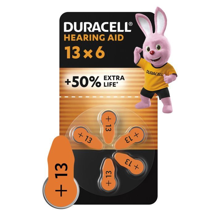Батарейка Duracell для слуховых аппаратов размер 13, 6 шт. в упаковке Фото