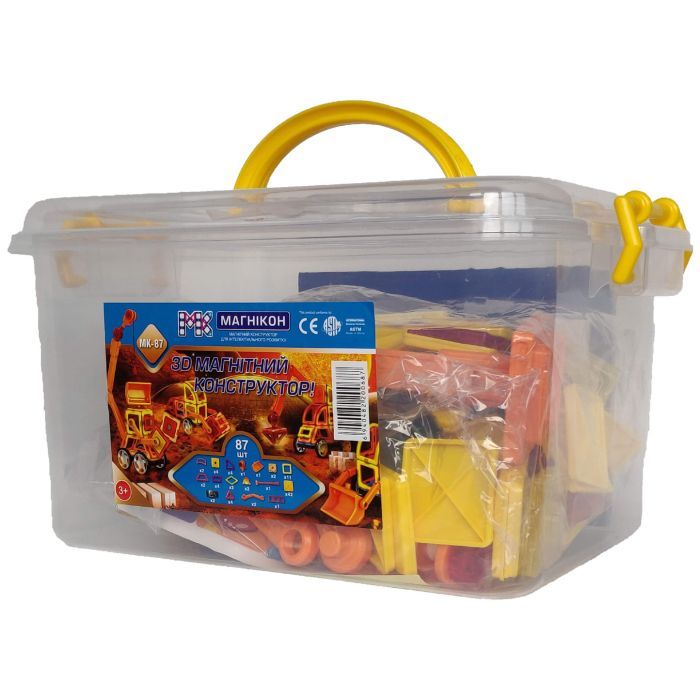 Конструктор Магнікон 87 деталей Plastic box Фото