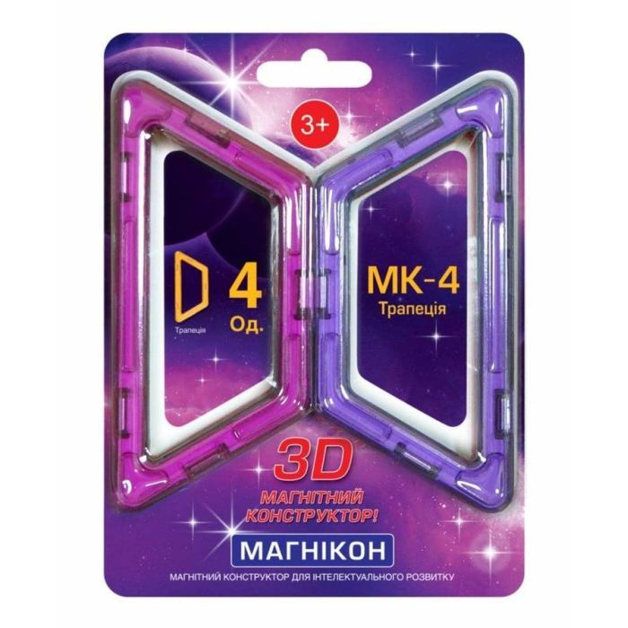 Конструктор Магнікон Дополнительный набор трапеция, 4 шт Фото