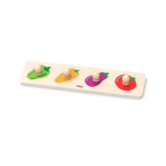 Развивающая игрушка Viga Toys Рамка-вкладыш с ручками Овощи Фото