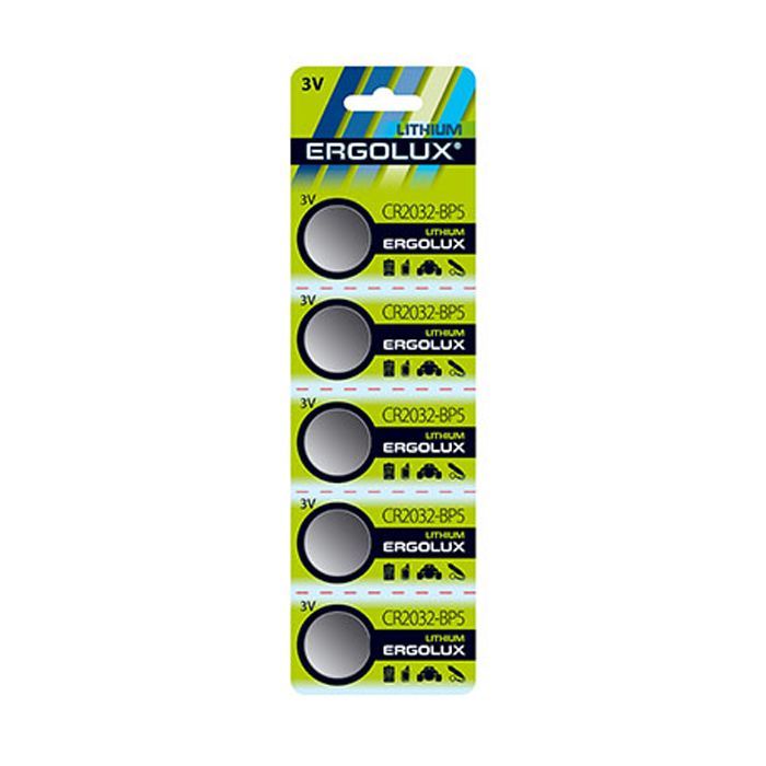 Батарейка Ergolux CR-2032 Lithium * 5 Фото