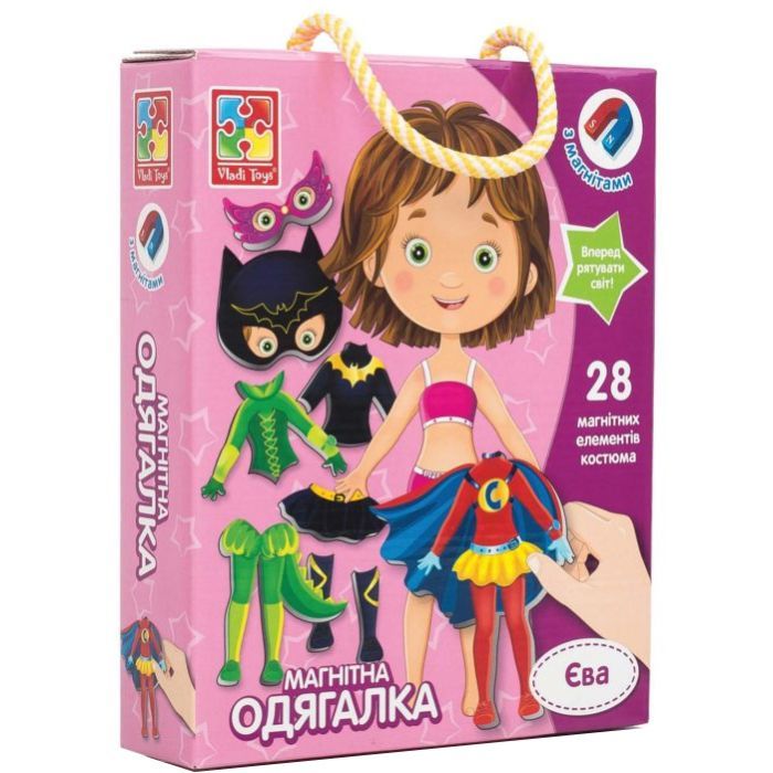 Развивающая игрушка Vladi Toys Магнітна одевалка Єва, укр. Фото
