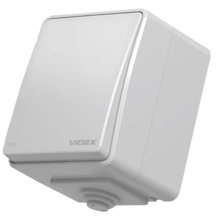 Выключатель Videx BINERA IP65 наружный 1кл серый Фото