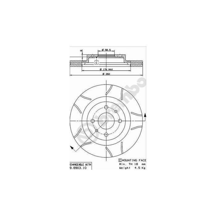 Тормозной диск Brembo 09.8903.75 Фото