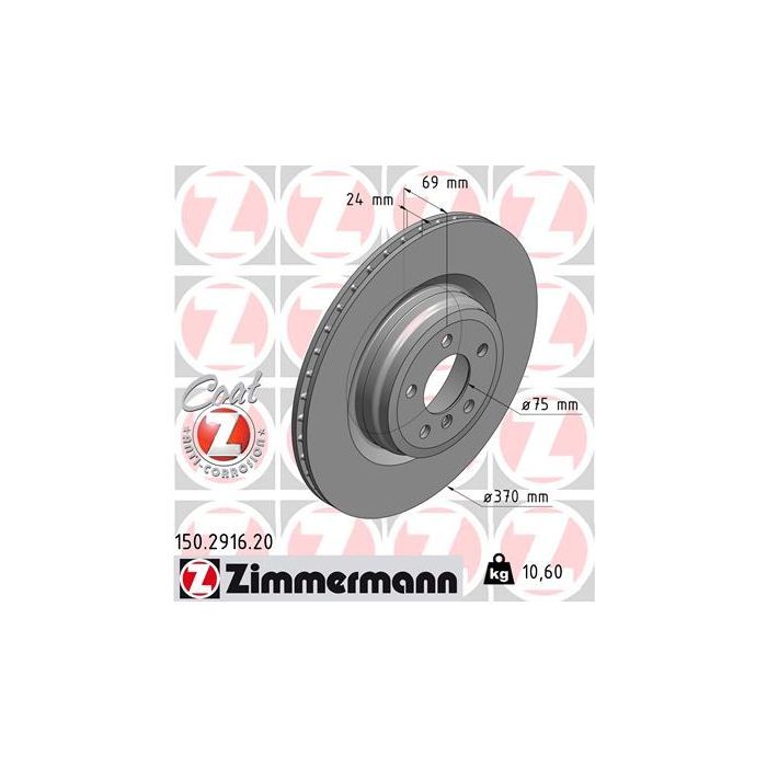 Тормозной диск ZIMMERMANN 150.2916.20 Фото
