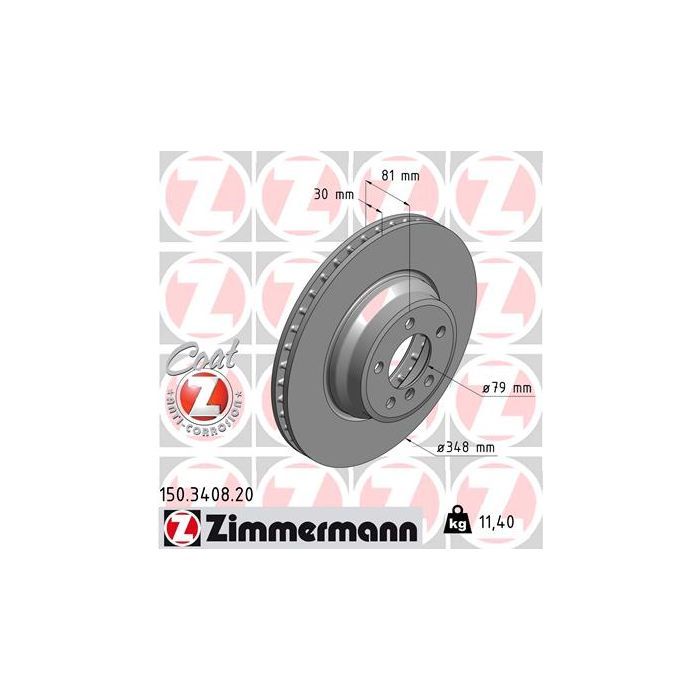 Тормозной диск ZIMMERMANN 150.3408.20 Фото