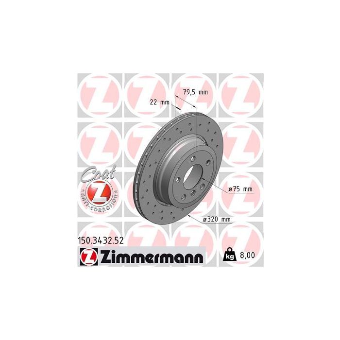 Тормозной диск ZIMMERMANN 150.3432.52 Фото