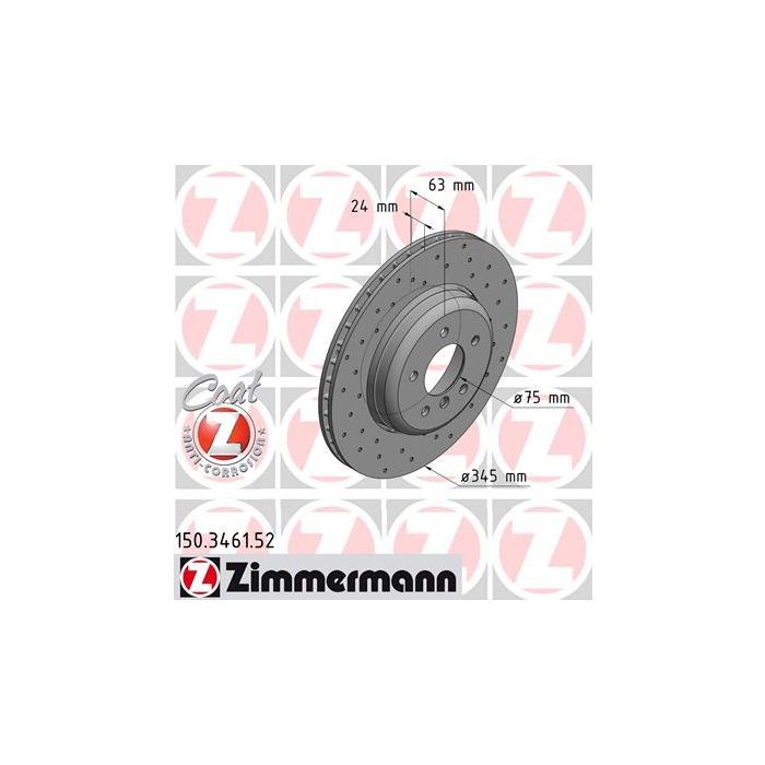 Тормозной диск ZIMMERMANN 150.3461.52 Фото