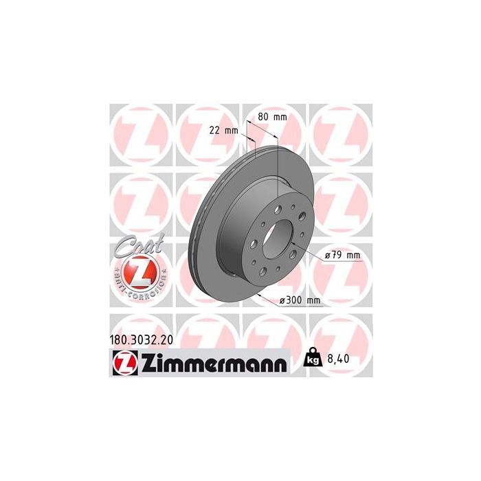 Тормозной диск ZIMMERMANN 180.3032.20 Фото