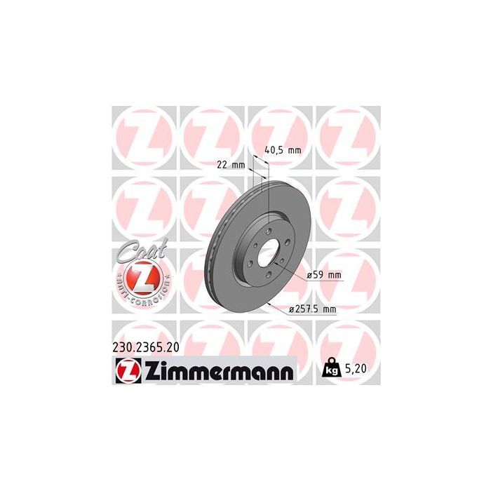 Тормозной диск ZIMMERMANN 230.2365.20 Фото