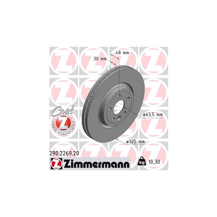 Тормозной диск ZIMMERMANN 290.2269.20 Фото