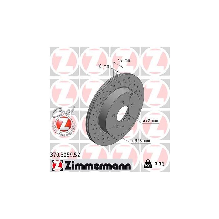 Тормозной диск ZIMMERMANN 370.3059.52 Фото