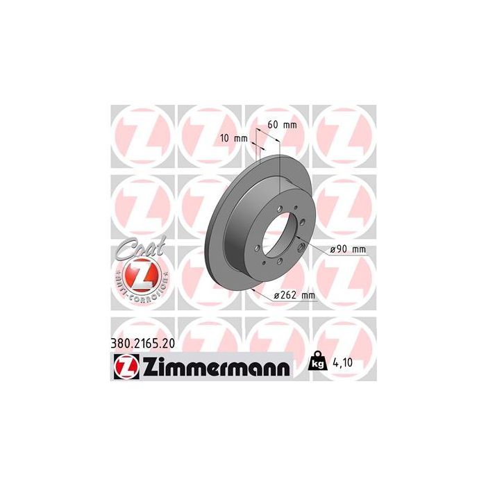Тормозной диск ZIMMERMANN 380.2165.20 Фото