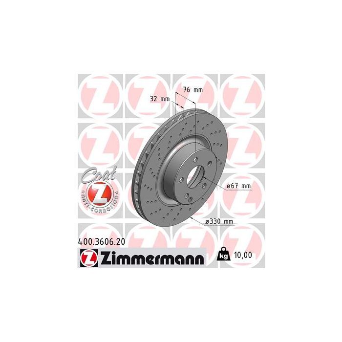 Тормозной диск ZIMMERMANN 400.3606.20 Фото