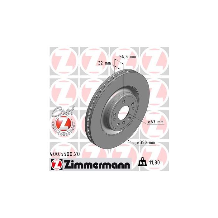 Тормозной диск ZIMMERMANN 400.5500.20 Фото